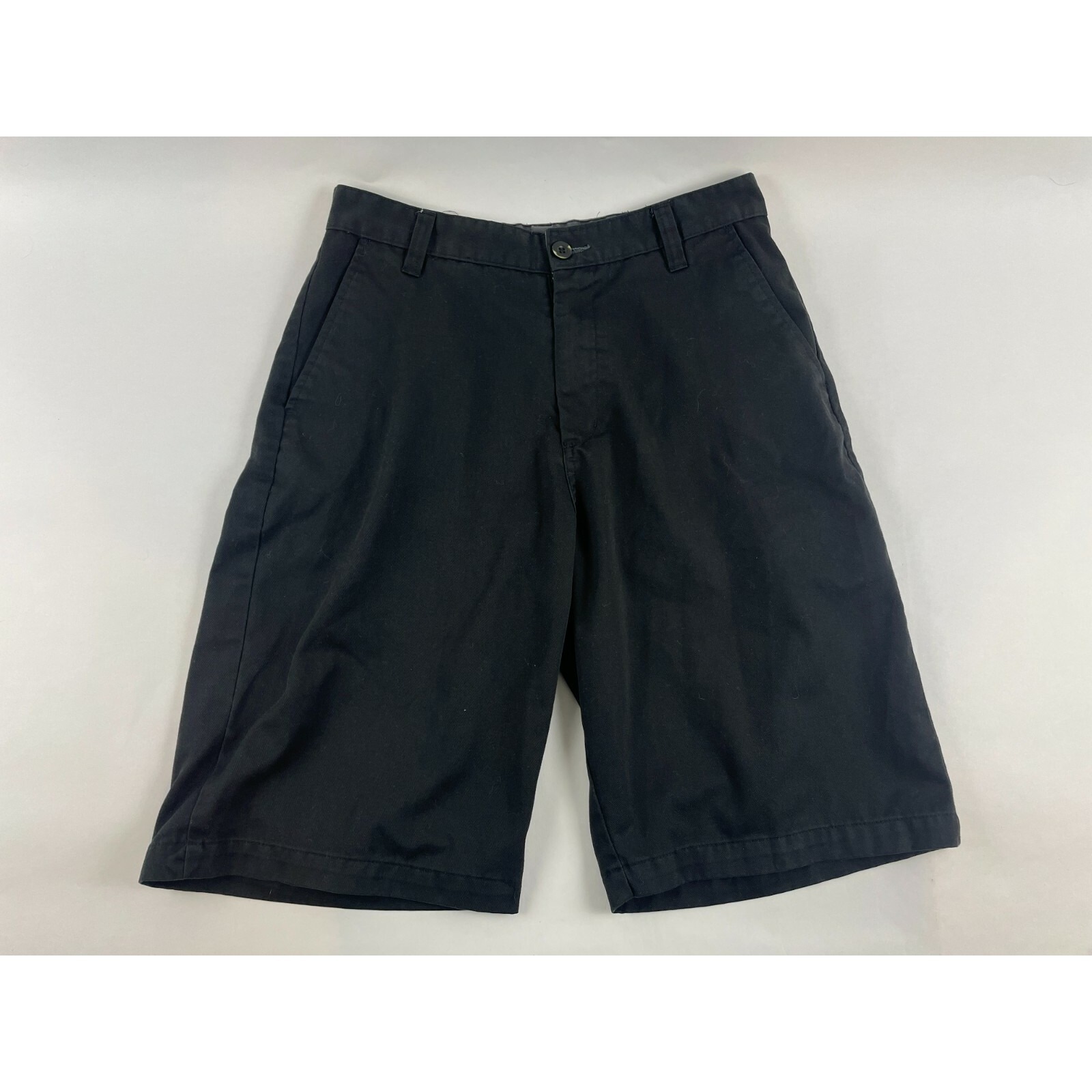 Burnside Golf Chino Shorts Mens Size 30 Black Denim Flat Front Buttoned Pocket